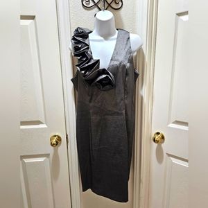 Pewter Sleeveless Formal Evening Dress size 12 EUC